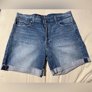 GAP Women's “Cheeky Midi Short (High Rise)” Blue Jean Shorts